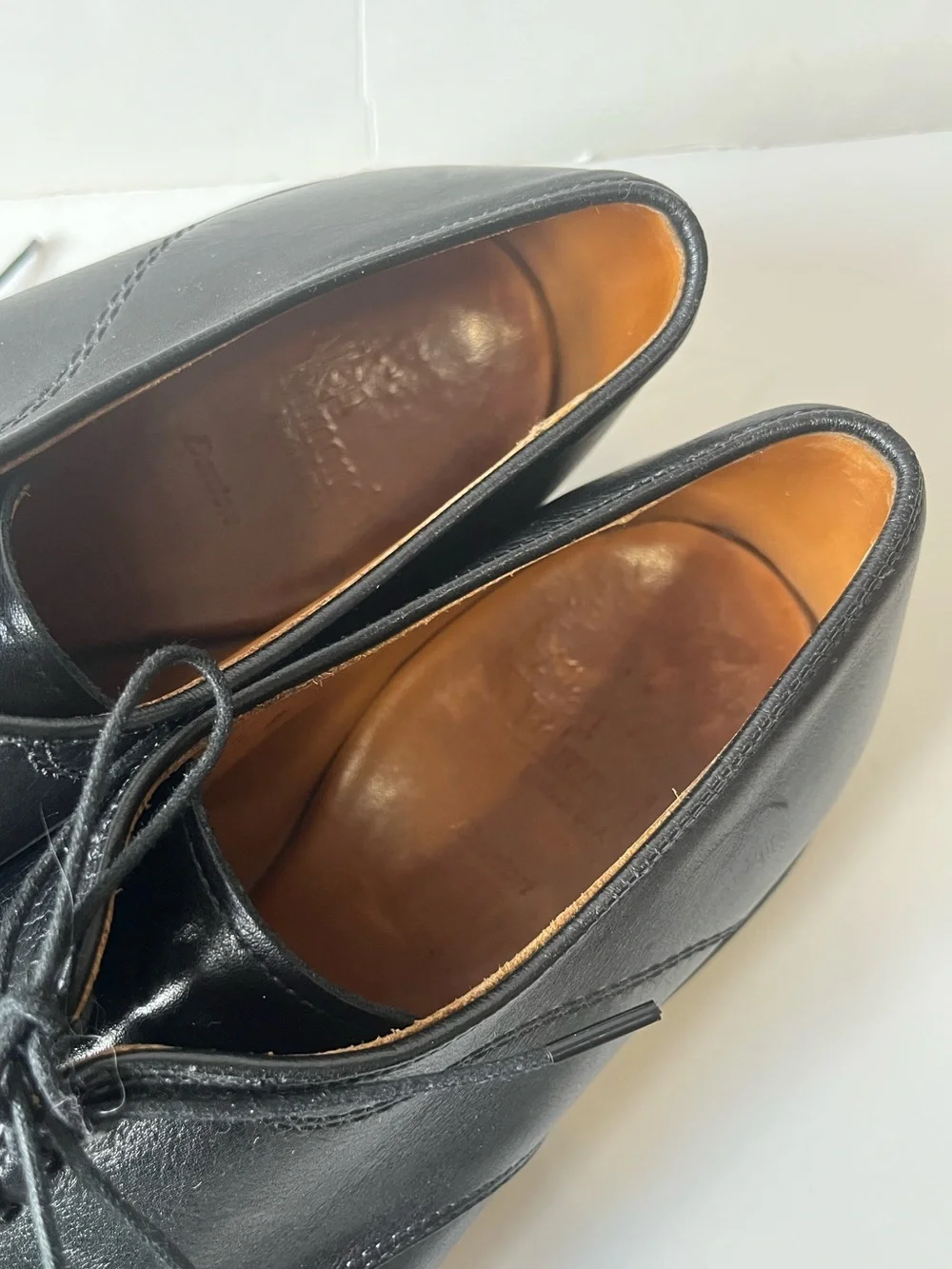 Allen Edmonds Denton black leather split-toe lace-up derby dress shoes size 9.5D